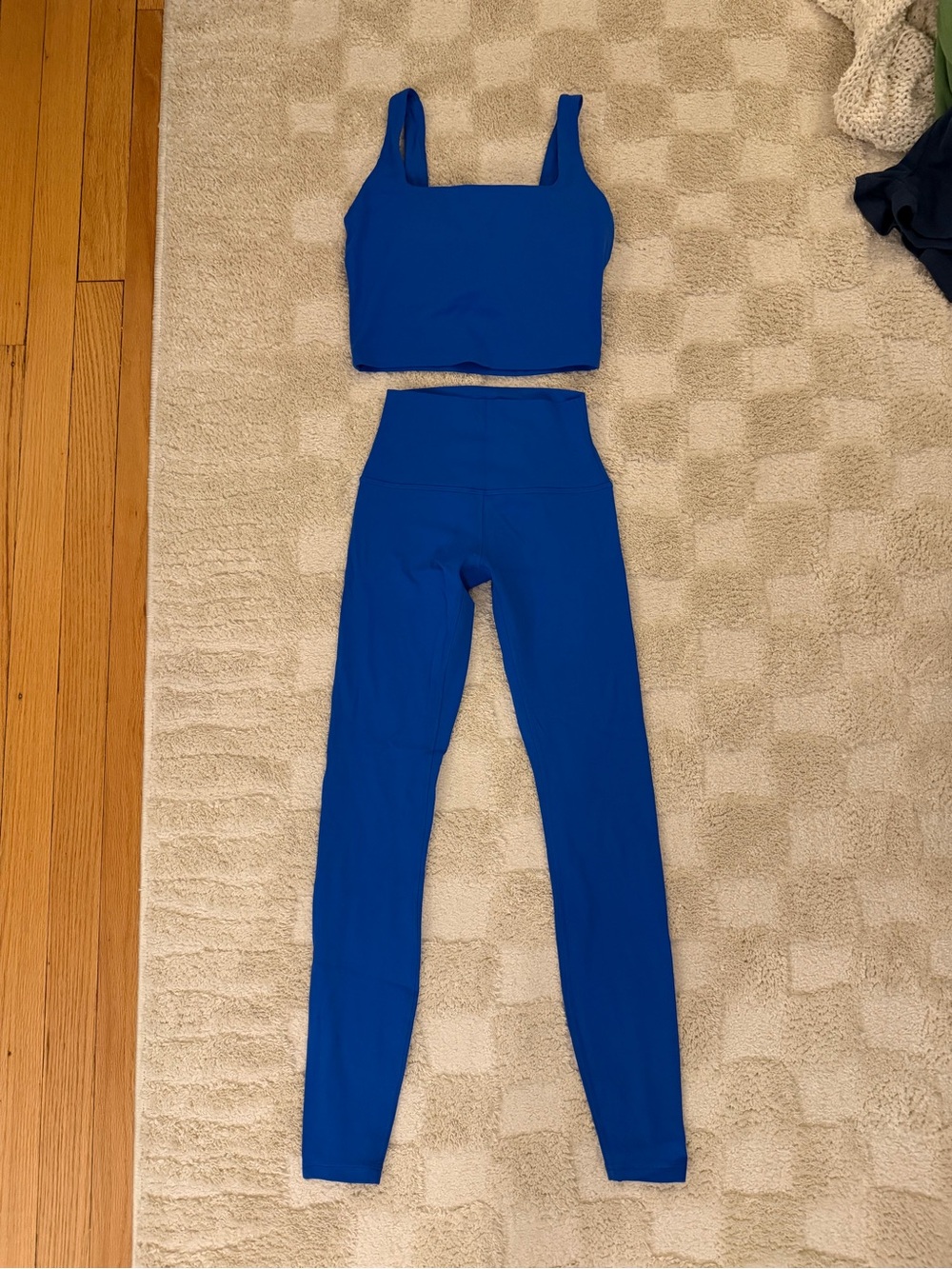 CRZ Yoga Blue Active Legging & Crop Tank Set